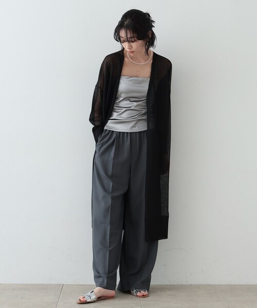 GALLEST（ギャレスト）の「◆カップ付きシャインベアトップ（Tシャツ/カットソー・レディース・ブロンズ/シルバー系その他/シルバー/ブラック・38）」の18枚目の写真