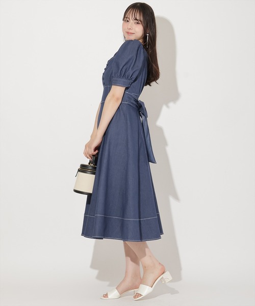 WILLSELECTION(ウィルセレクション)の「デニムバックリボンワンピース(ワンピース・レディース・ブラック/オフホワイト/ネイビー・FREE)」の14枚目の写真