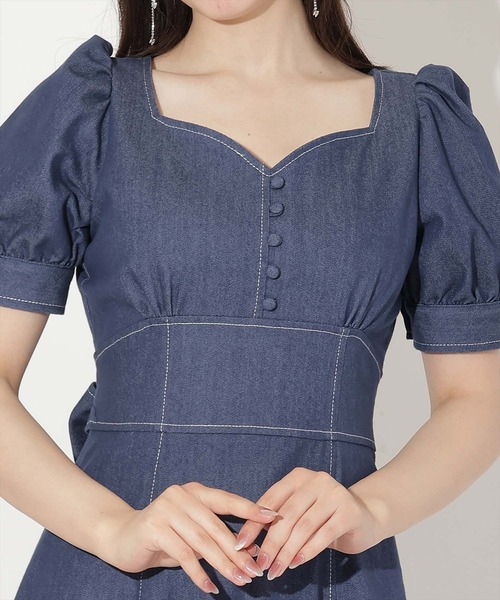 WILLSELECTION(ウィルセレクション)の「デニムバックリボンワンピース(ワンピース・レディース・ブラック/オフホワイト/ネイビー・FREE)」の5枚目の写真