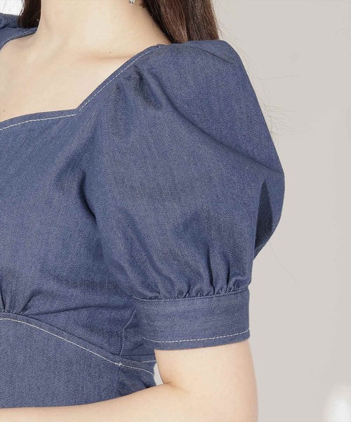 WILLSELECTION(ウィルセレクション)の「デニムバックリボンワンピース(ワンピース・レディース・ブラック/オフホワイト/ネイビー・FREE)」の6枚目の写真