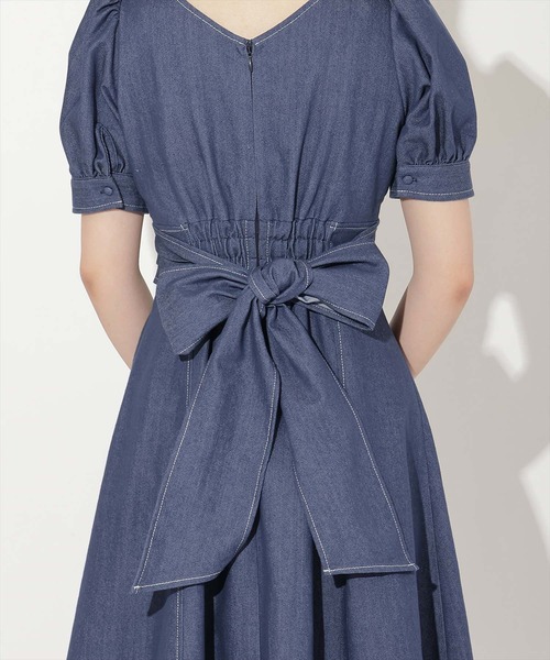WILLSELECTION(ウィルセレクション)の「デニムバックリボンワンピース(ワンピース・レディース・ブラック/オフホワイト/ネイビー・FREE)」の8枚目の写真