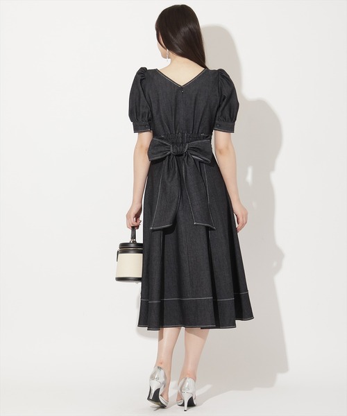 WILLSELECTION(ウィルセレクション)の「デニムバックリボンワンピース(ワンピース・レディース・ブラック/オフホワイト/ネイビー・FREE)」の9枚目の写真