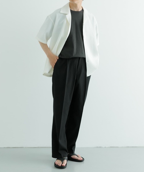 ITEMS URBANRESEARCH（アイテムズ アーバンリサーチ）の「ワッフル オープンカラー 半袖シャツ（シャツ/ブラウス・メンズ・ブラック/オフホワイト・MEDIUM/LARGE）」の15枚目の写真