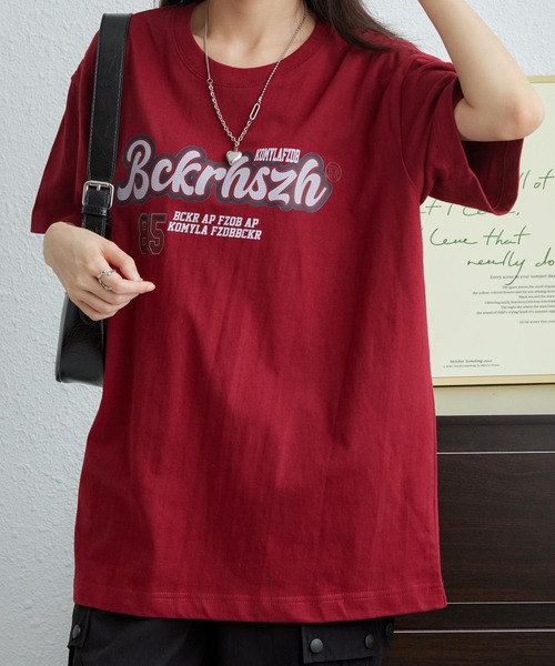 MAISON DE THERESE(メゾン ド テレーズ)の「綿100%オーバーサイズロゴプリントTシャツ(Tシャツ/カットソー・レディース・ブラック/ワイン/ライトベージュ/ベージュ/グレー/ホワイト・M/L)」の16枚目の写真