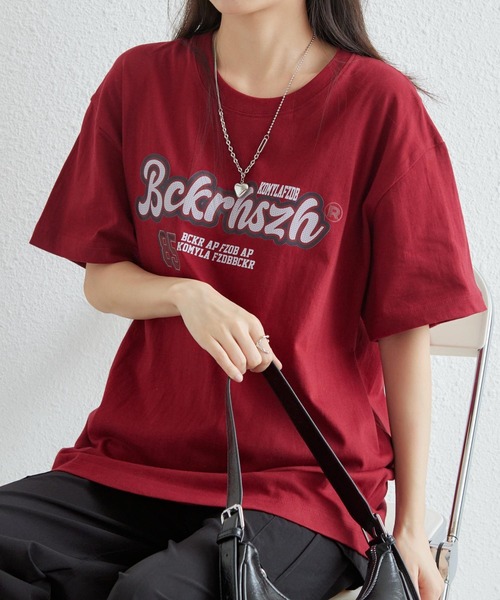 MAISON DE THERESE(メゾン ド テレーズ)の「綿100%オーバーサイズロゴプリントTシャツ(Tシャツ/カットソー・レディース・ブラック/ワイン/ライトベージュ/ベージュ/グレー/ホワイト・M/L)」の14枚目の写真