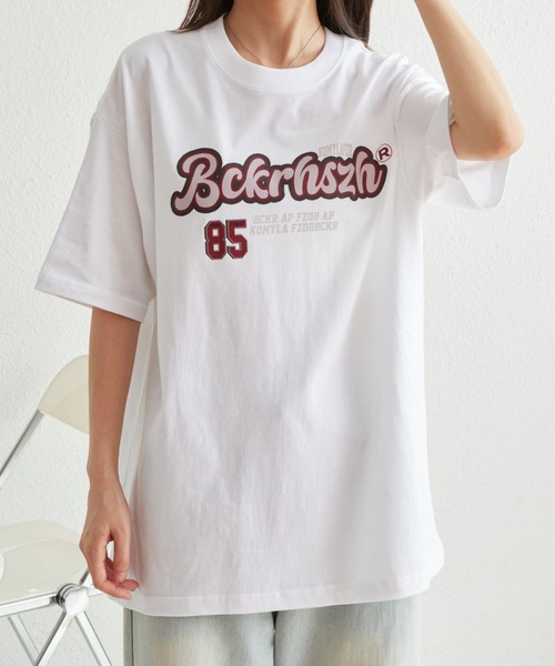 MAISON DE THERESE(メゾン ド テレーズ)の「綿100%オーバーサイズロゴプリントTシャツ(Tシャツ/カットソー・レディース・ブラック/ワイン/ライトベージュ/ベージュ/グレー/ホワイト・M/L)」の20枚目の写真