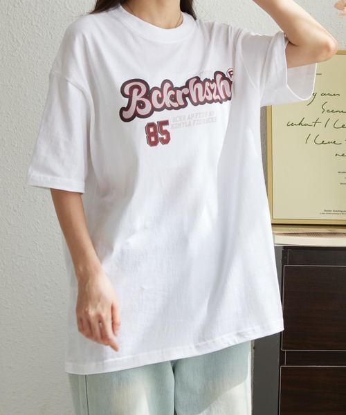 MAISON DE THERESE(メゾン ド テレーズ)の「綿100%オーバーサイズロゴプリントTシャツ(Tシャツ/カットソー・レディース・ブラック/ワイン/ライトベージュ/ベージュ/グレー/ホワイト・M/L)」の19枚目の写真