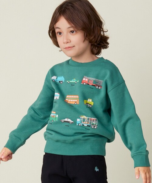 BEAMS mini(ビームスミニ)の「ワーキングカー スウェット (90~130cm)(スウェット・キッズ・その他/ブルー系その他3/グリーン・130/120/110/100/90)」の2枚目の写真