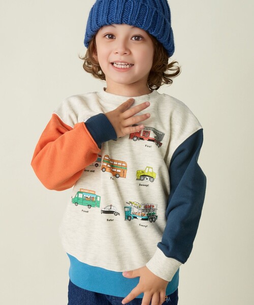 BEAMS mini(ビームスミニ)の「ワーキングカー スウェット (90~130cm)(スウェット・キッズ・その他/ブルー系その他3/グリーン・130/120/110/100/90)」の3枚目の写真