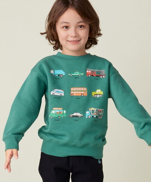 BEAMS mini(ビームスミニ)の「ワーキングカー スウェット (90~130cm)(スウェット・キッズ・その他/ブルー系その他3/グリーン・130/120/110/100/90)」の4枚目の写真