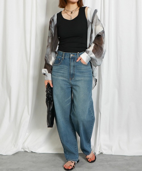 GORGE(ゴージ)の「インナー付き柄シャツ(シャツ/ブラウス・レディース・ブラウン/ブラック・F)」の4枚目の写真