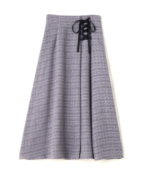 NATURAL BEAUTY BASIC（ナチュラルビューティーベーシック）の「◇ツイードレースアップスカート（スカート・レディース・ブラック/ブルー・MEDIUM）」の10枚目の写真