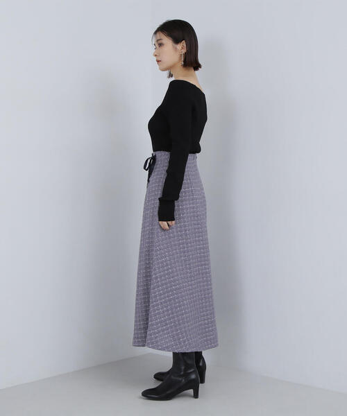 NATURAL BEAUTY BASIC（ナチュラルビューティーベーシック）の「◇ツイードレースアップスカート（スカート・レディース・ブラック/ブルー・MEDIUM）」の16枚目の写真