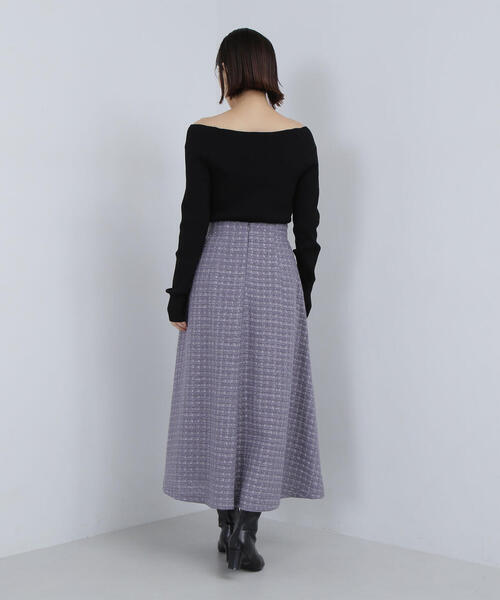 NATURAL BEAUTY BASIC（ナチュラルビューティーベーシック）の「◇ツイードレースアップスカート（スカート・レディース・ブラック/ブルー・MEDIUM）」の17枚目の写真