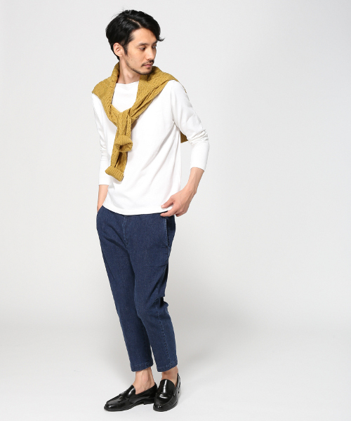 417 EDIFICE（フォーワンセブンエディフィス）の「◇10OZ ストレッチデニムイージーアンクルパンツ（デニムパンツ・メンズ・ネイビー/ブルー・LARGE/SMALL/MEDIUM）」の7枚目の写真