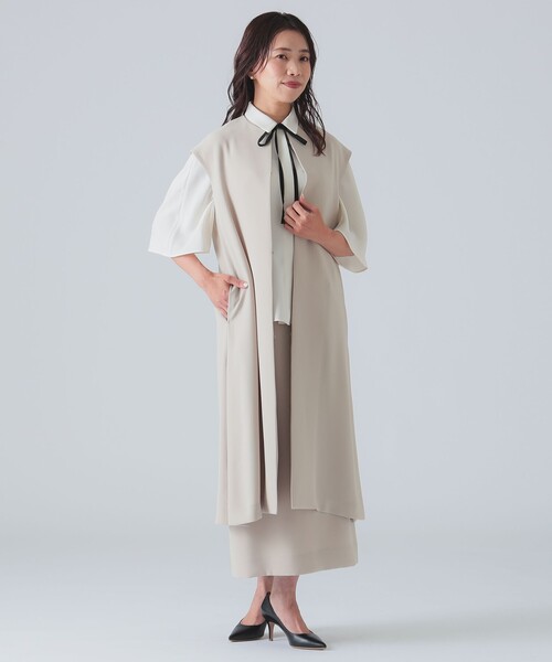 ベスト ジレ 「別注」M・fil / フレンチ スリーブ ロングジレ レディース セール】【別注】M・fil / フレンチ スリーブ ロングジレ