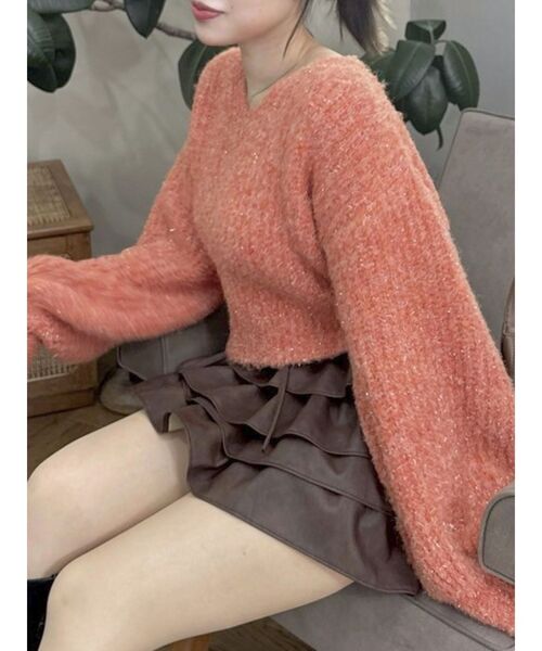 dazzlin(ダズリン)の「ホイップニット(ニット/セーター・レディース・ブルー/アイボリー/ブラック/ライトブルー/ピンク/グリーン/オレンジ/パープル・FREE)」の1枚目の写真