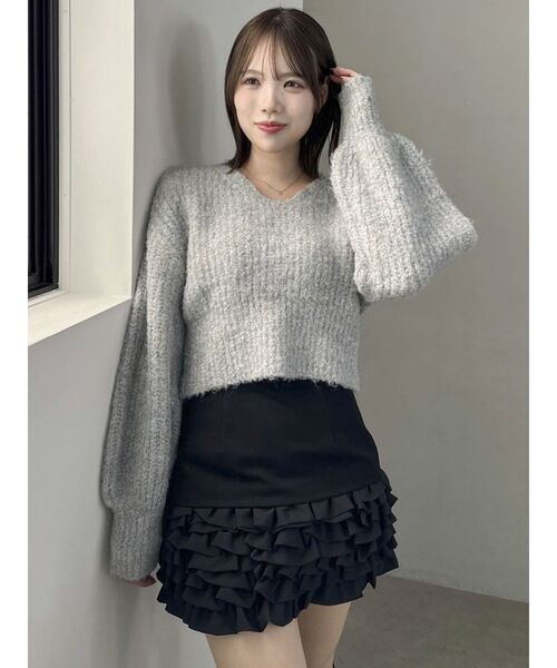 dazzlin(ダズリン)の「ホイップニット(ニット/セーター・レディース・ブルー/アイボリー/ブラック/ライトブルー/ピンク/グリーン/オレンジ/パープル・FREE)」の9枚目の写真