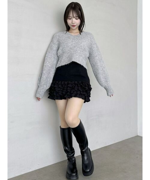 dazzlin(ダズリン)の「ホイップニット(ニット/セーター・レディース・ブルー/アイボリー/ブラック/ライトブルー/ピンク/グリーン/オレンジ/パープル・FREE)」の13枚目の写真