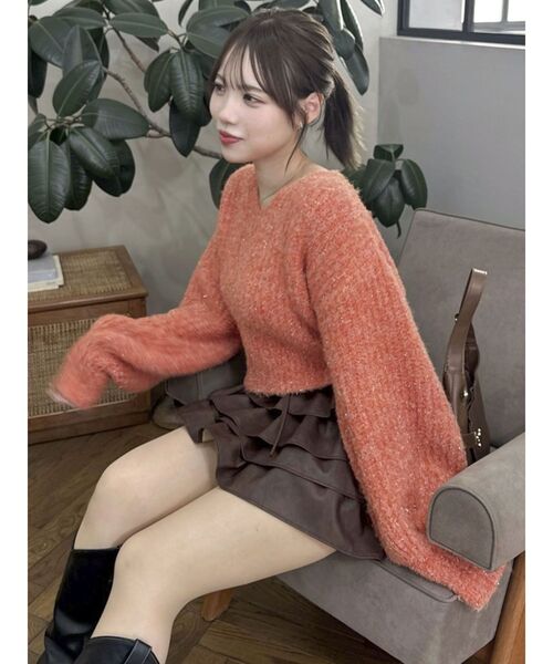 dazzlin(ダズリン)の「ホイップニット(ニット/セーター・レディース・ブルー/アイボリー/ブラック/ライトブルー/ピンク/グリーン/オレンジ/パープル・FREE)」の16枚目の写真