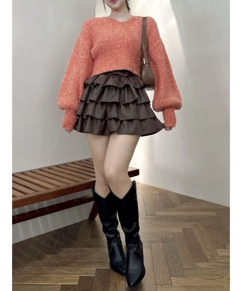 dazzlin(ダズリン)の「ホイップニット(ニット/セーター・レディース・ブルー/アイボリー/ブラック/ライトブルー/ピンク/グリーン/オレンジ/パープル・FREE)」の22枚目の写真