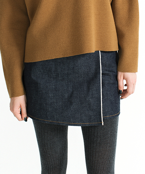 Sheta（シータ）の「セルヴィッチラップショートパンツ（デニムパンツ・レディース・インディゴブルー・0/1）」の10枚目の写真