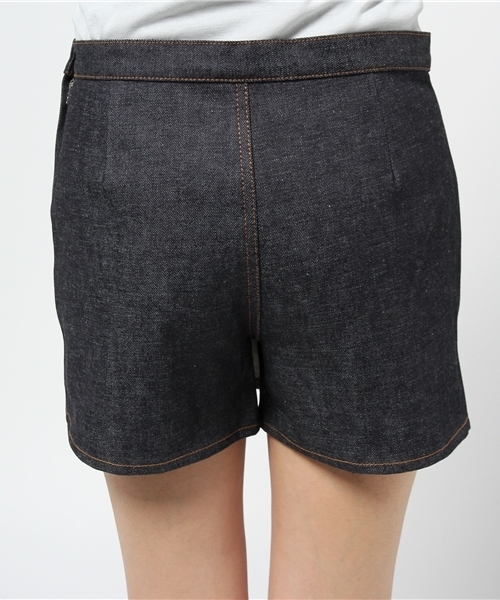 Sheta（シータ）の「セルヴィッチラップショートパンツ（デニムパンツ・レディース・インディゴブルー・0/1）」の6枚目の写真