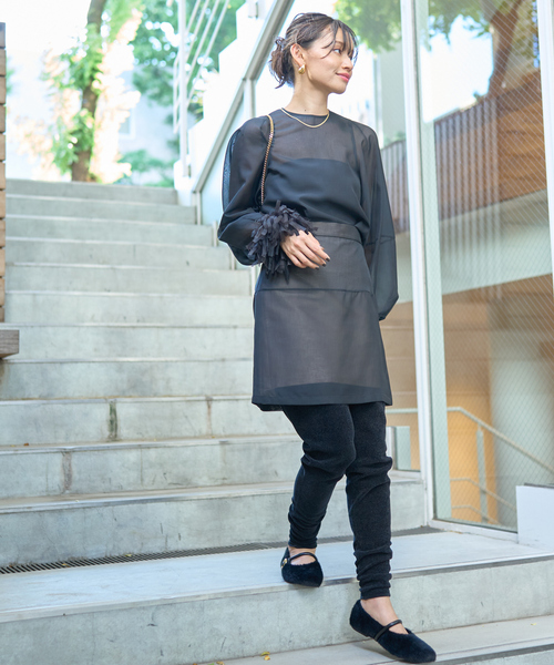 MOHI（モヒ）の「【MOHI/モヒ】フェイクフファーフラットシューズ（バレエシューズ・レディース・ブラック/ダークブラウン・35/36/37/38/39）」の11枚目の写真