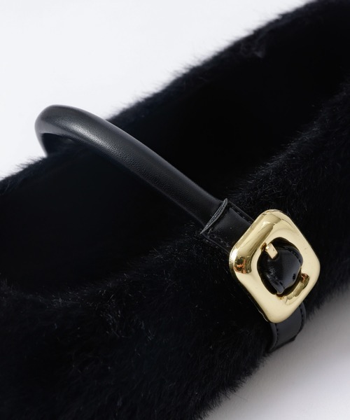 MOHI（モヒ）の「【MOHI/モヒ】フェイクフファーフラットシューズ（バレエシューズ・レディース・ブラック/ダークブラウン・35/36/37/38/39）」の15枚目の写真