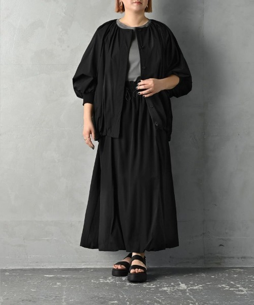STYLE DELI（スタイルデリ）の「[SET]【BLK001】バルーンブルゾン×スカート（セットアップ・レディース・グレー/ブラック・FREE）」の2枚目の写真