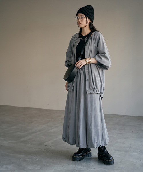STYLE DELI（スタイルデリ）の「[SET]【BLK001】バルーンブルゾン×スカート（セットアップ・レディース・グレー/ブラック・FREE）」の18枚目の写真
