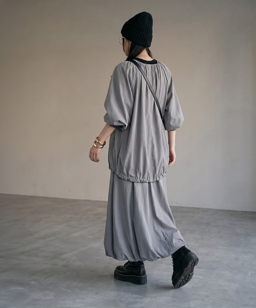 STYLE DELI（スタイルデリ）の「[SET]【BLK001】バルーンブルゾン×スカート（セットアップ・レディース・グレー/ブラック・FREE）」の19枚目の写真