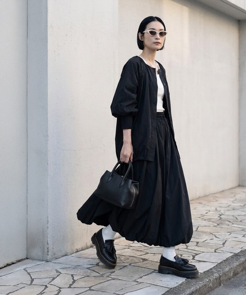 STYLE DELI（スタイルデリ）の「[SET]【BLK001】バルーンブルゾン×スカート（セットアップ・レディース・グレー/ブラック・FREE）」の20枚目の写真