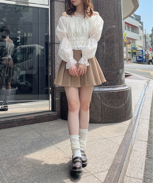 one way（ワンウェイ）の「シャーリングオフショルリボンブラウス（Tシャツ/カットソー・レディース・ホワイト/ピンク/ブルー/グレー・FREE）」の10枚目の写真