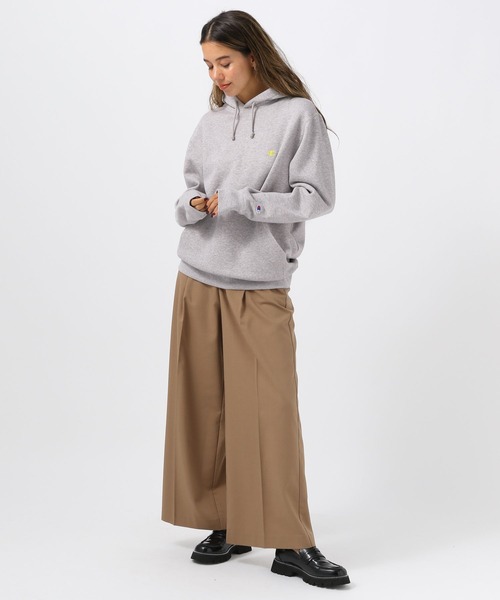 Champion（チャンピオン）の「[あたたかい裏起毛]【Champion(チャンピオン)】別注刺繍スウェットパーカー（パーカー・レディース・グレー/オートミール/チャコール・FREE）」の4枚目の写真