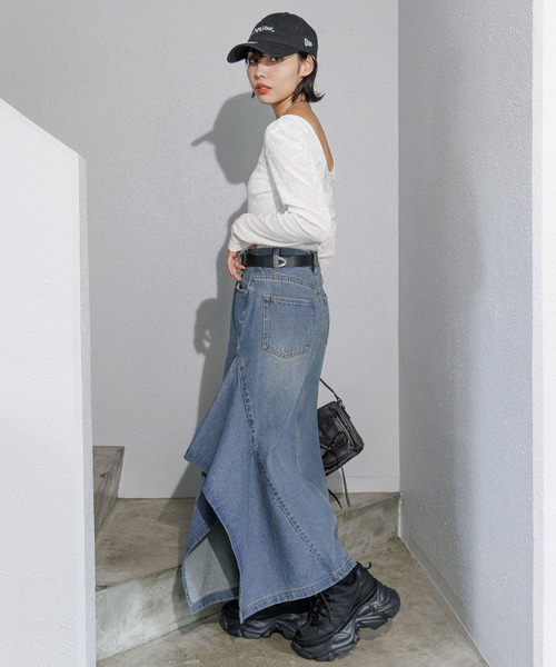 PAGEBOY(ページボーイ)の「ベロアチュールロングスリーブ(Tシャツ/カットソー・レディース・ブラウン/ブラック/ターコイズブルー/オフホワイト・FREE)」の5枚目の写真