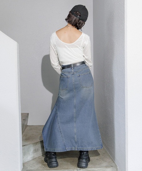 PAGEBOY(ページボーイ)の「ベロアチュールロングスリーブ(Tシャツ/カットソー・レディース・ブラウン/ブラック/ターコイズブルー/オフホワイト・FREE)」の6枚目の写真