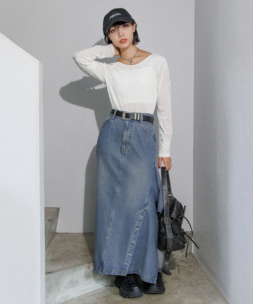 PAGEBOY(ページボーイ)の「ベロアチュールロングスリーブ(Tシャツ/カットソー・レディース・ブラウン/ブラック/ターコイズブルー/オフホワイト・FREE)」の7枚目の写真