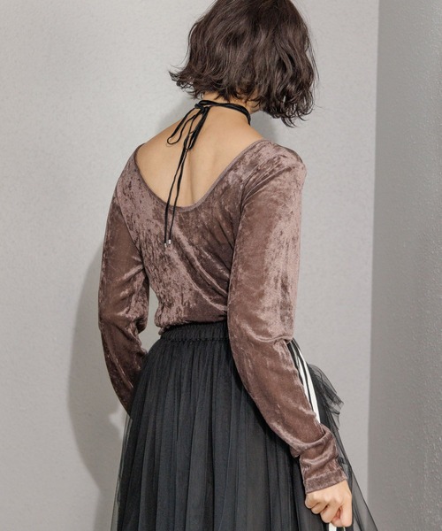 PAGEBOY(ページボーイ)の「ベロアチュールロングスリーブ(Tシャツ/カットソー・レディース・ブラウン/ブラック/ターコイズブルー/オフホワイト・FREE)」の20枚目の写真