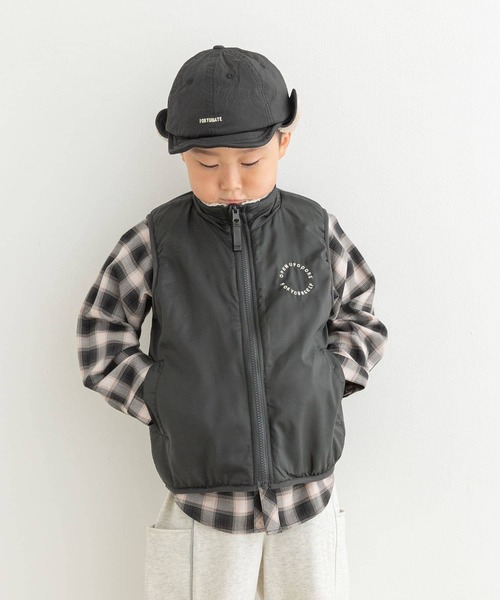 ❤リバーシブル ❤dopタンバリン【black✕black】&ラビットボアベスト