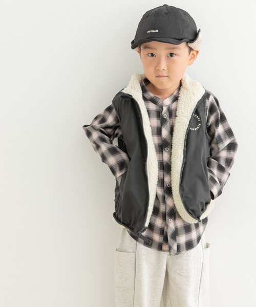 URBAN RESEARCH DOORS（アーバンリサーチドアーズ）の「リバーシブルボアベスト(KIDS)（ベスト・キッズ・グリーン系その他/グレー系その他・105/120/135）」の13枚目の写真