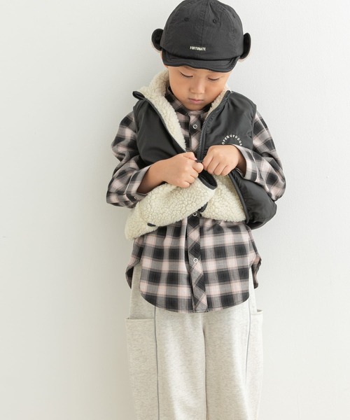 URBAN RESEARCH DOORS（アーバンリサーチドアーズ）の「リバーシブルボアベスト(KIDS)（ベスト・キッズ・グリーン系その他/グレー系その他・105/120/135）」の14枚目の写真