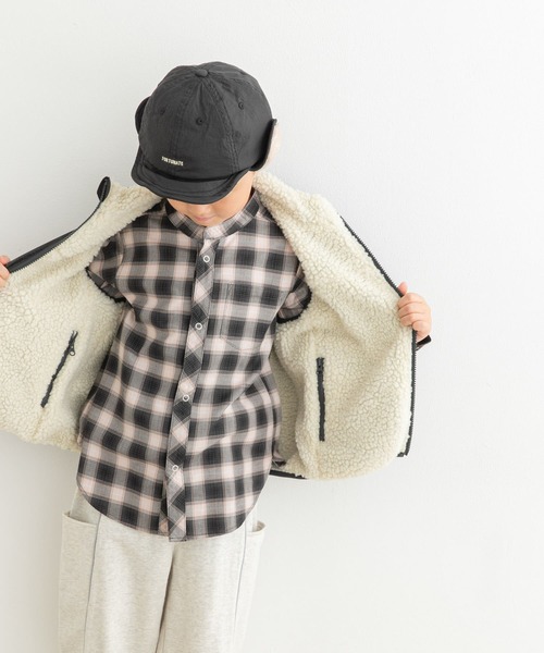 URBAN RESEARCH DOORS（アーバンリサーチドアーズ）の「リバーシブルボアベスト(KIDS)（ベスト・キッズ・グリーン系その他/グレー系その他・105/120/135）」の15枚目の写真