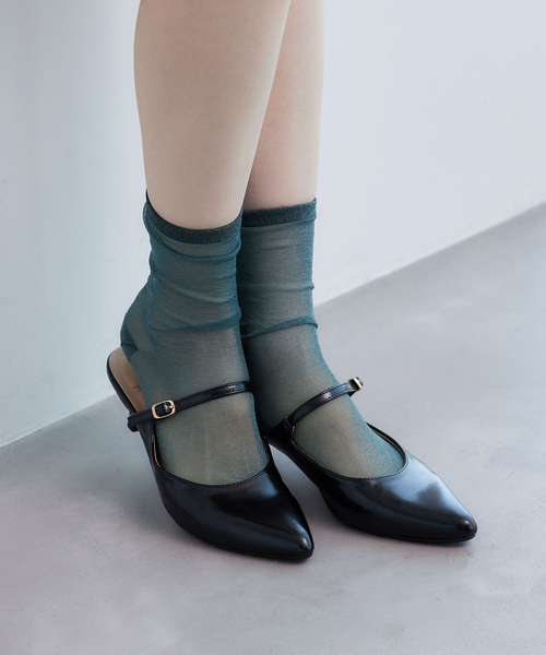 ROPE' PICNIC（ロペピクニック）の「シアーラメソックス（ソックス/靴下・レディース・グリーン系その他/ピンク/シルバー/ブラック・FREE）」の7枚目の写真