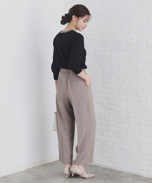 index（インデックス）の「バイカラーボウタイプルニット【洗濯機洗い可】（ニット/セーター・レディース・オフホワイト/ブラック/パープル・36/38/40/42）」の10枚目の写真