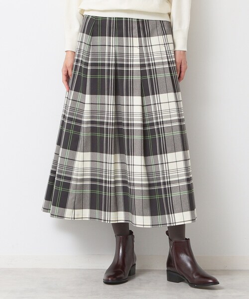 Dessin（デッサン）の「◆【洗える】チェック柄タックプリーツスカート(XS~L)（スカート・レディース・ブルー系その他3/スモーキーグリーン系2/ブラウン系その他2・00/03/02/01）」の3枚目の写真