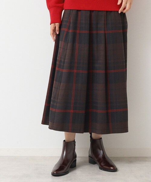Dessin（デッサン）の「◆【洗える】チェック柄タックプリーツスカート(XS~L)（スカート・レディース・ブルー系その他3/スモーキーグリーン系2/ブラウン系その他2・00/03/02/01）」の2枚目の写真