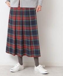◆【洗える】チェック柄タックプリーツスカート(XS~L)