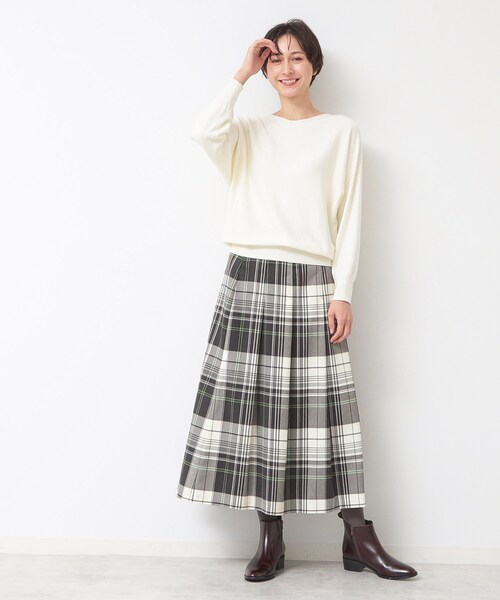 Dessin（デッサン）の「◆【洗える】チェック柄タックプリーツスカート(XS~L)（スカート・レディース・ブルー系その他3/スモーキーグリーン系2/ブラウン系その他2・00/03/02/01）」の7枚目の写真