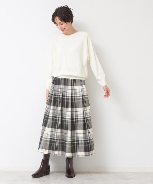 Dessin（デッサン）の「◆【洗える】チェック柄タックプリーツスカート(XS~L)（スカート・レディース・ブルー系その他3/スモーキーグリーン系2/ブラウン系その他2・00/03/02/01）」の8枚目の写真